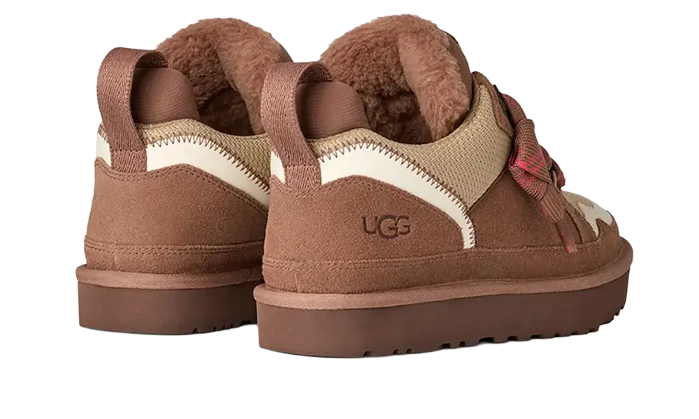 Zadná časť tenisiek UGG Lowmel Rocky Oak s vystuženou pätou pre lepšiu stabilitu pri chôdzi.