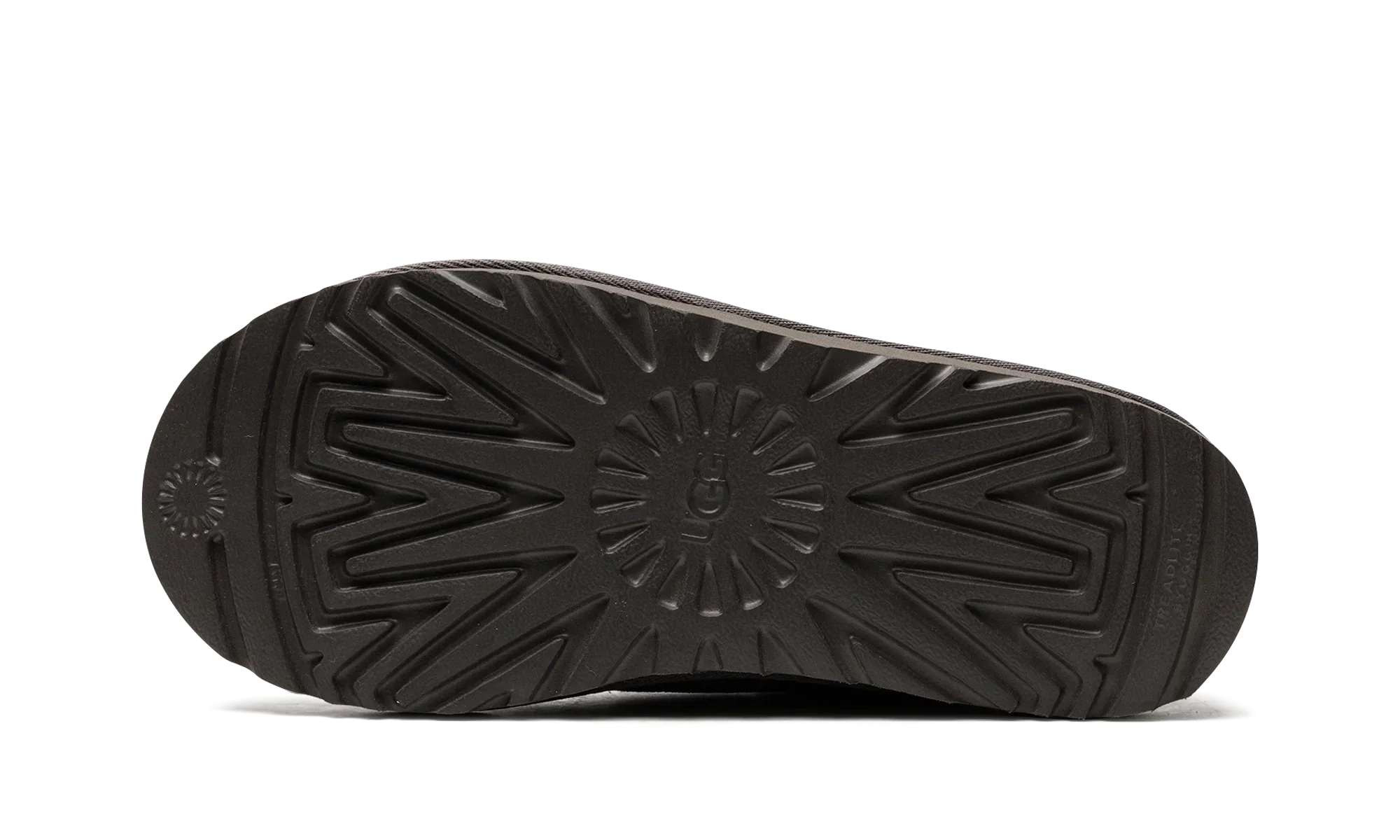 Podrážka papúč UGG Tasman Slipper Dark Grey Multi – odolná gumová podrážka s protišmykovým vzorom vhodná aj na vonkajšie nosenie.