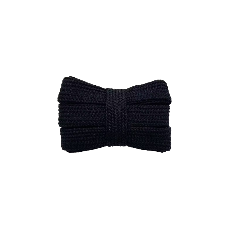 Čierne široké šnúrky Adidas Campus Laces navlečené v teniskách Adidas Campus, vhodné aj pre Vans Knu Skool a iné modely tenisiek.