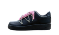 Nike Air Force 1 Low Black - Glitter Silver Pink Rope Overlaced