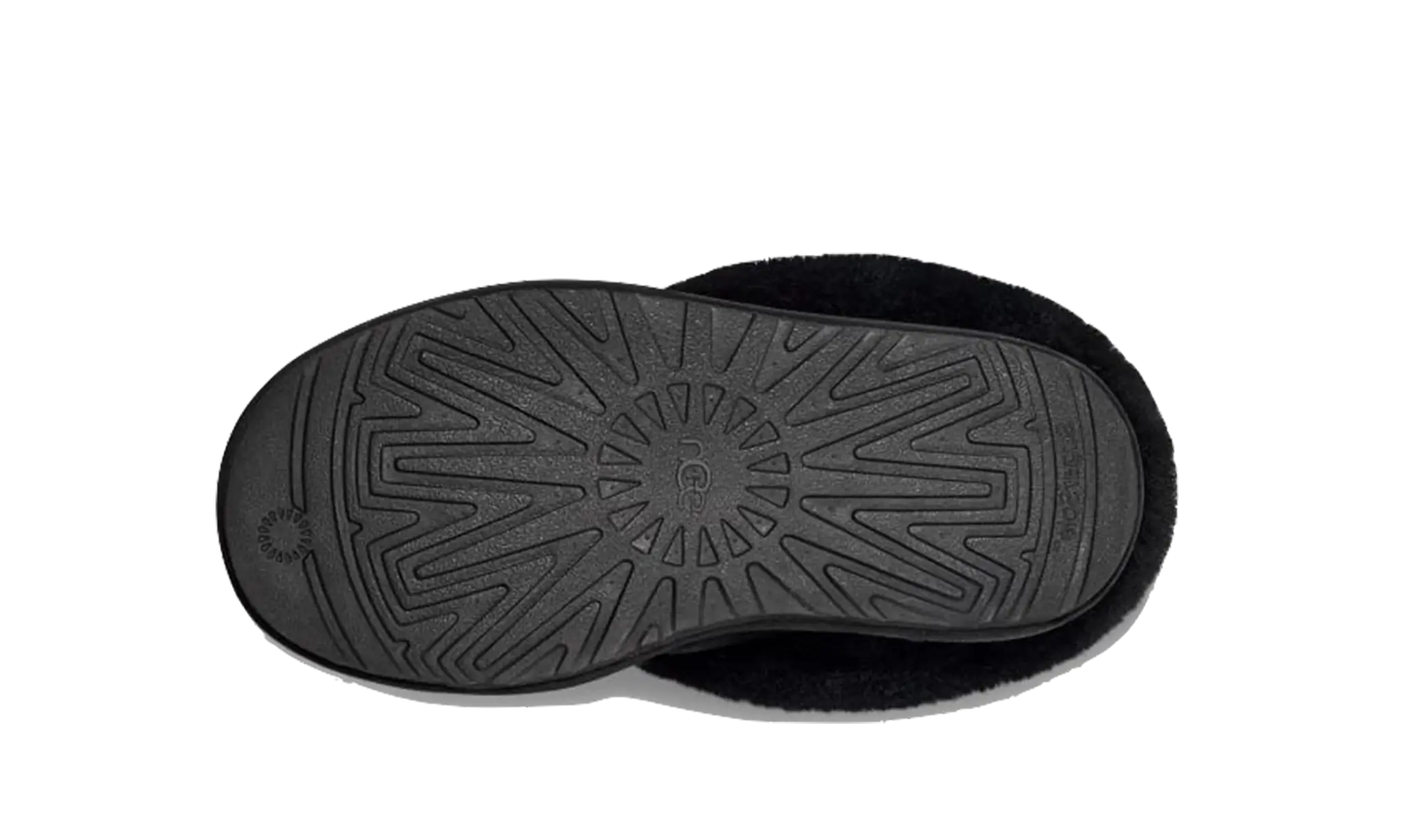 Podrážka detských papúč UGG Tazzlita Black Enfant – ľahká a odolná gumová podrážka s protišmykovým vzorom.