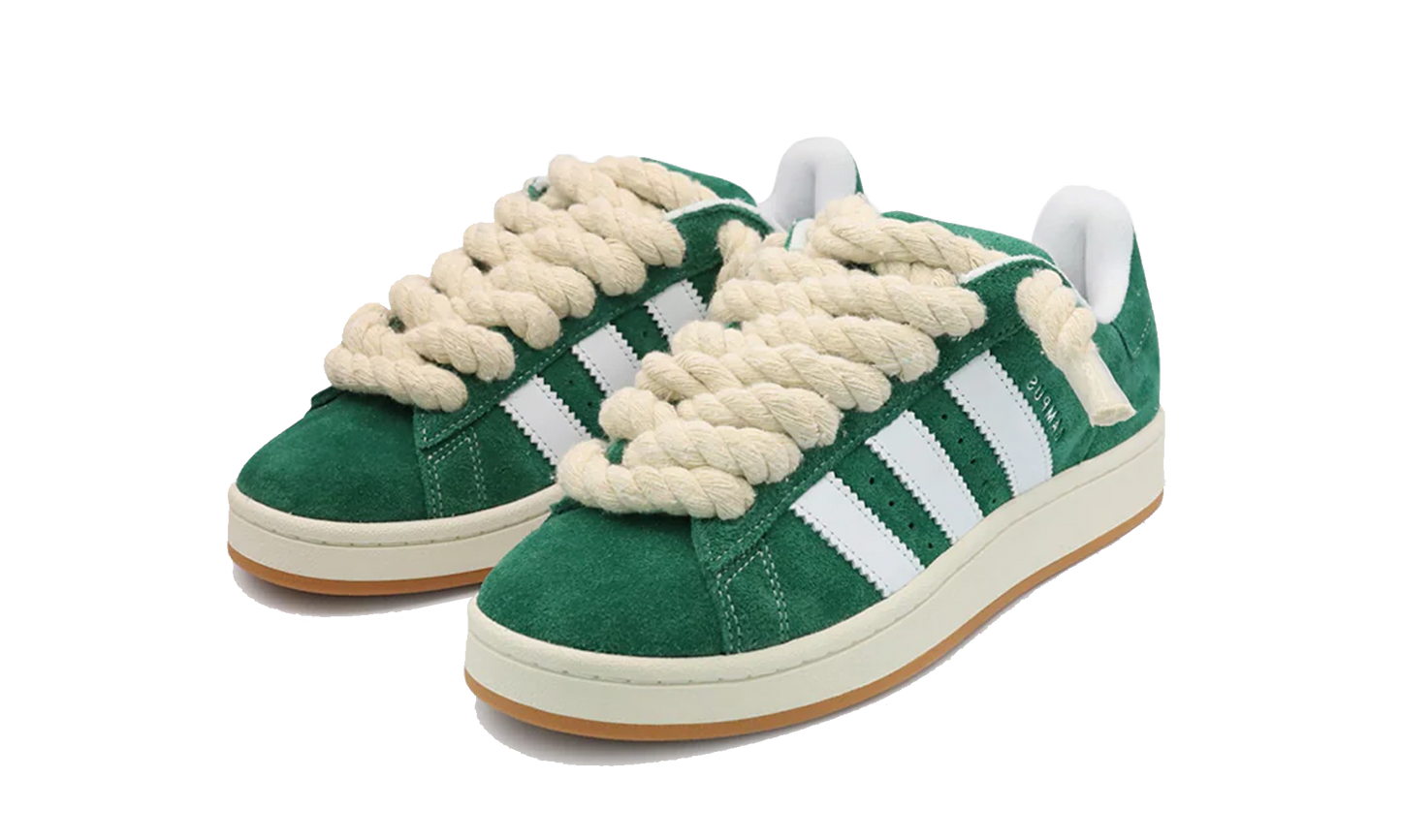 handmade-adidas-campus-green-with-beige-rope-laces
