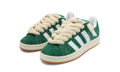 handmade-adidas-campus-green-with-beige-rope-laces