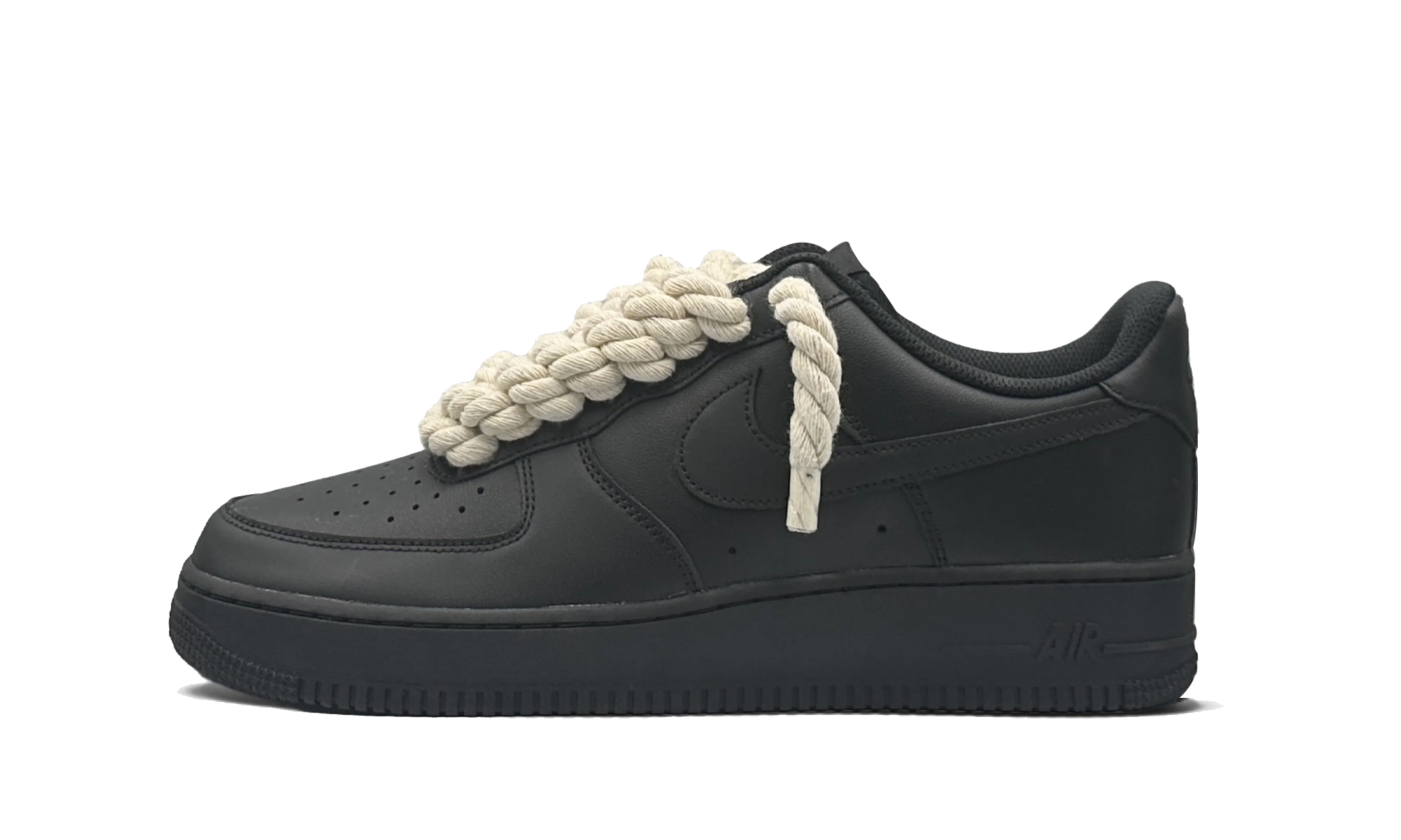 nike-air-force-1-low-black-beige-rope-laces-custom
