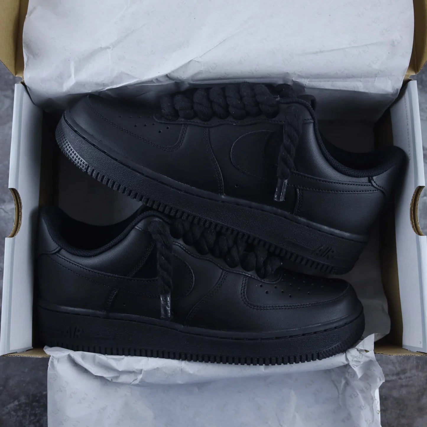 Nike Air Force 1 Low Black - Black Rope Laces