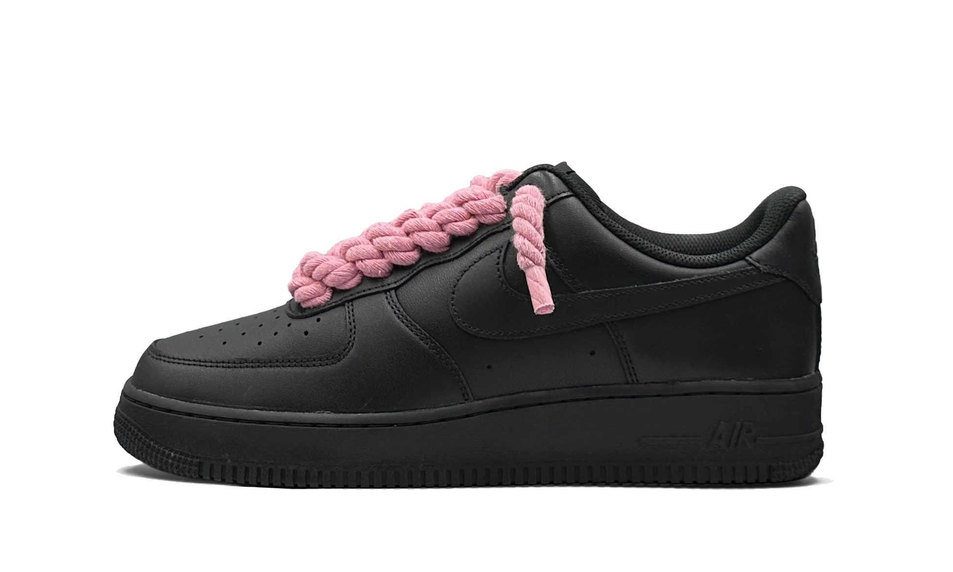nike-air-force-1-low-black-pink-rope-laces-custom