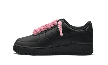 nike-air-force-1-low-black-pink-rope-laces-custom