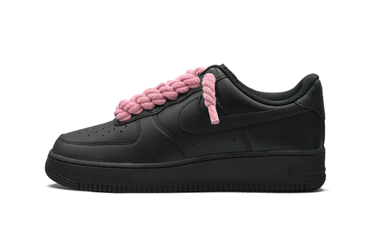 nike-air-force-1-low-black-pink-rope-laces-custom