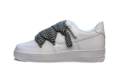 Custom Nike Air Force 1 Low White Lanvin Rope Laces White/Black – Biele tenisky doplnené o ikonické lanvin šnúry a s ikonickým logom Swoosh