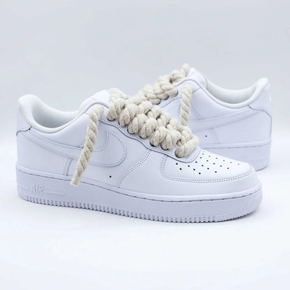 Nike Air Force 1 Low White - Beige Rope Laces