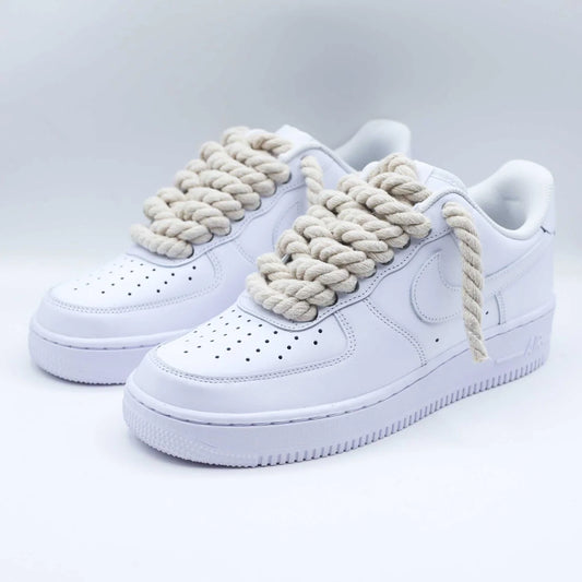 Nike Air Force 1 Low White - Beige Rope Laces