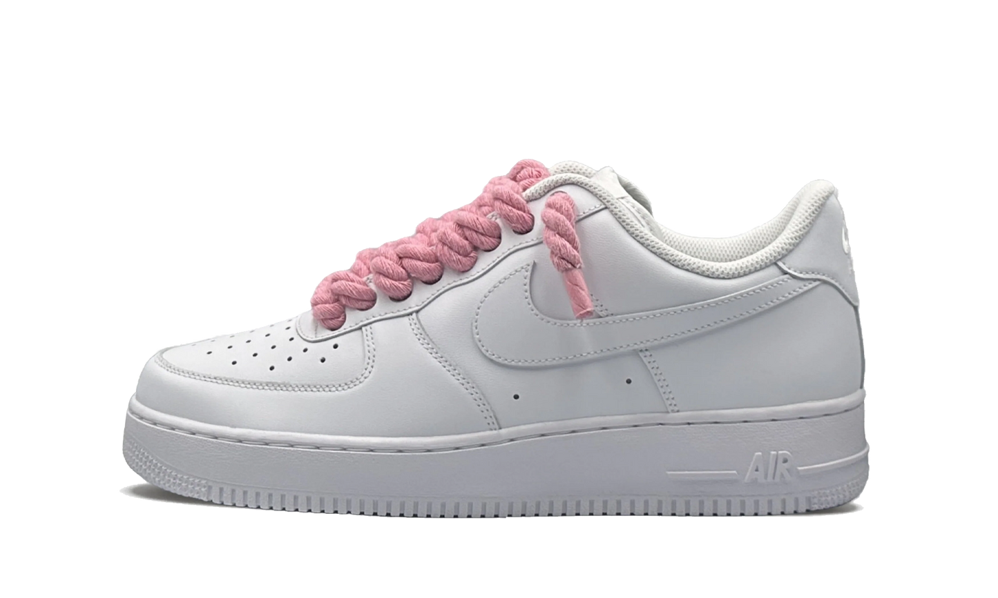 nike-air-force-1-low-white-pink-rope-laces-custom