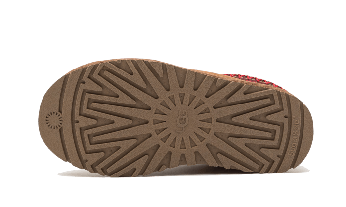 Podrážka detských papúč UGG Tazz Slipper Chestnut Enfant – ľahká a odolná gumová podrážka s protišmykovým vzorom.